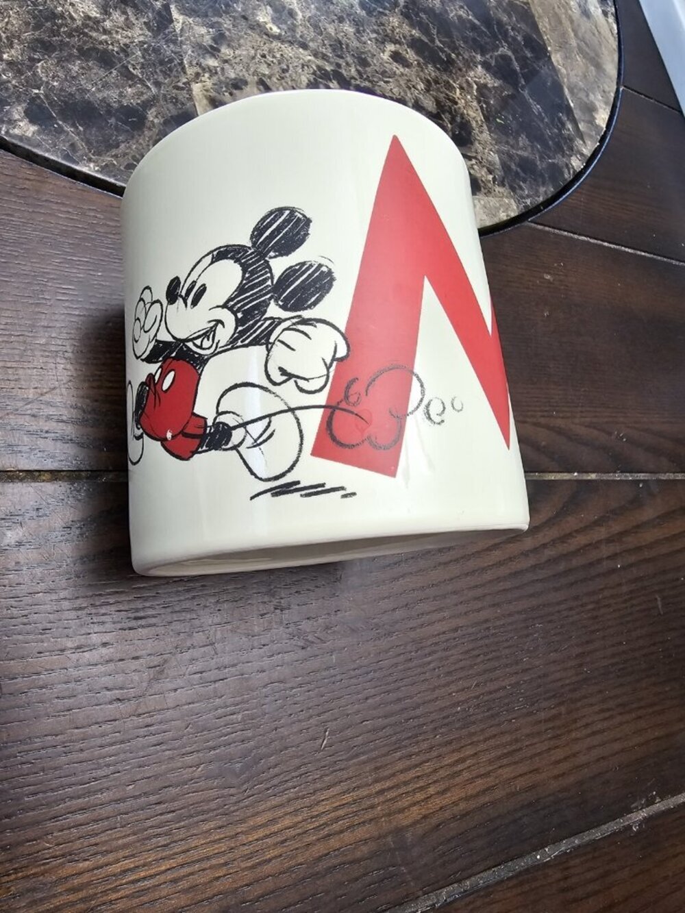 Disney Parks Walt Disney World Mickey Mouse Ceramic Coffee Mug Cream Red